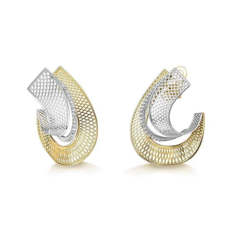 BRINCO FELICITA ONDA DUO COM ZIRCONIA BRANCA 