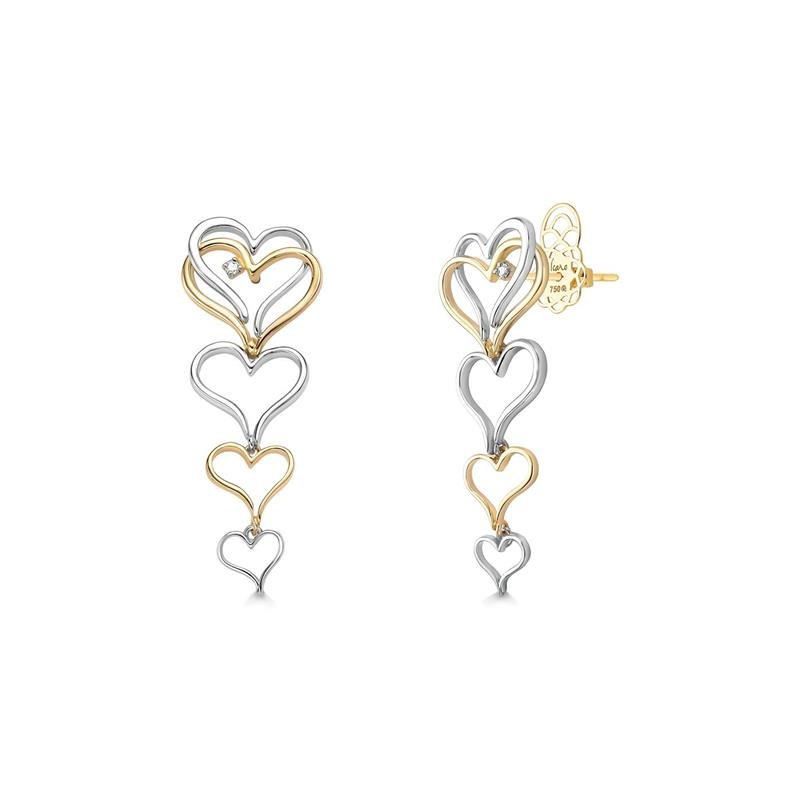 BRINCO CUORE DUO COM TOPAZIO BRANCO