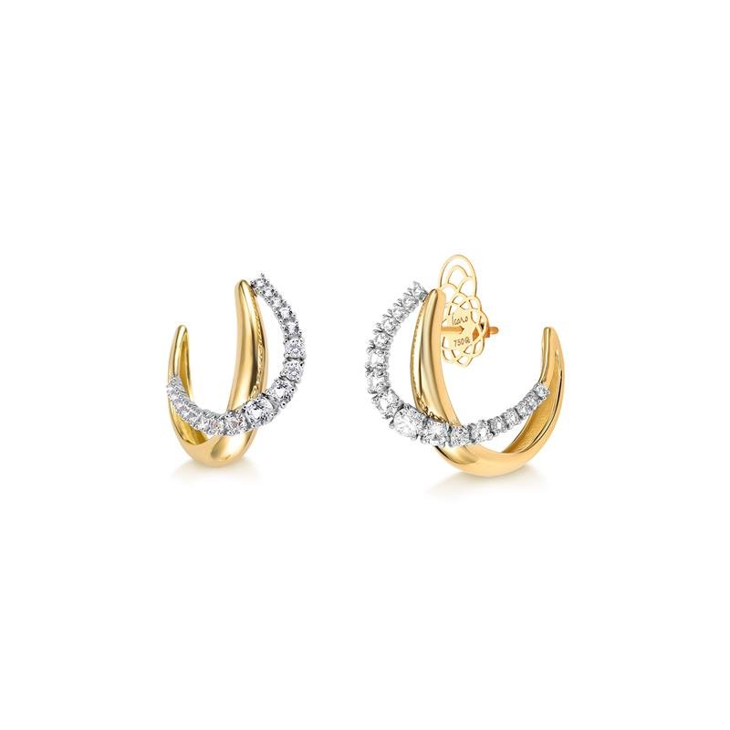 BRINCO TERRA MEIA ARGOLA COM DIAMANTE 