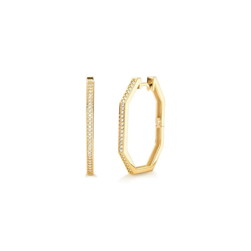 BRINCO CLICK OCTOGONO M 30MM COM ZIRCONIA BRANCA 