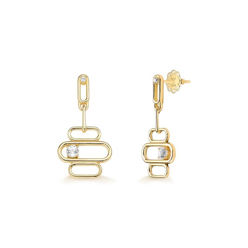 BRINCO BRILHO TRIPLO COM ZIRCONIA BRANCA 