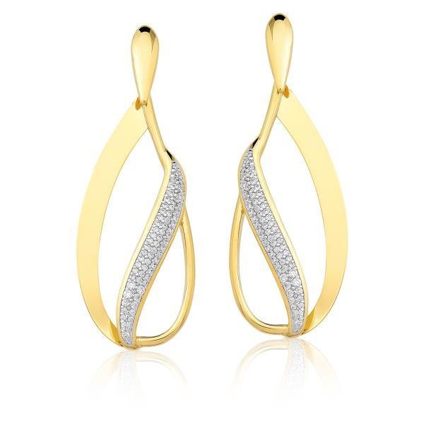 BRINCO GOTA C/ TRANSPASSADO EM DIAMANTE