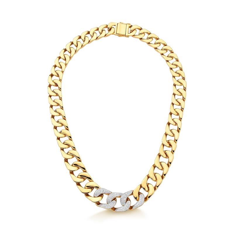 GARGANTILHA DEGRADE 3 ELOS COM DIAMANTE