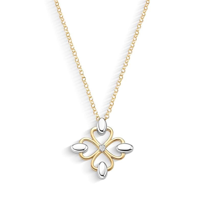 GARGANTILHA FIORI DUO COM ZIRCONIA BRANCA