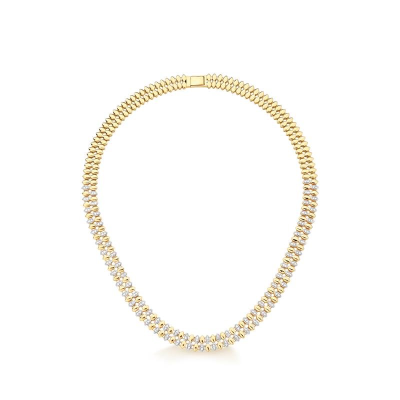 GARGANTILHA PLATANIAS COM DIAMANTE