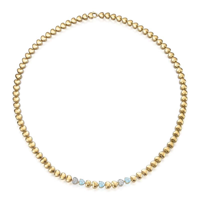 GARG. CUORE TOPAZIO SWISS E PAVE DIAMANTE - C/FECHO CORACAO