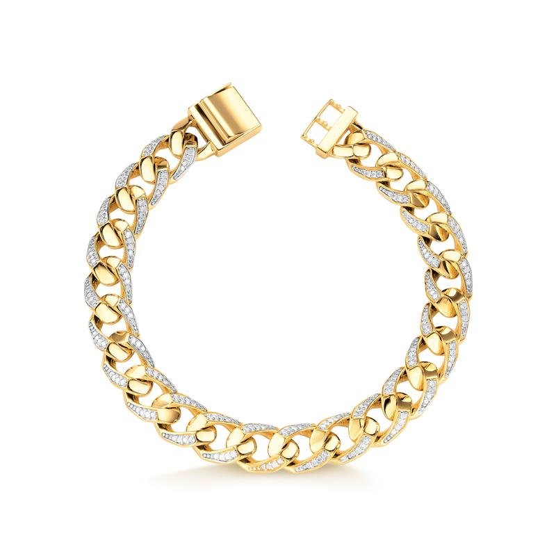 PULSEIRA CURB COM TOPAZIO BRANCO 