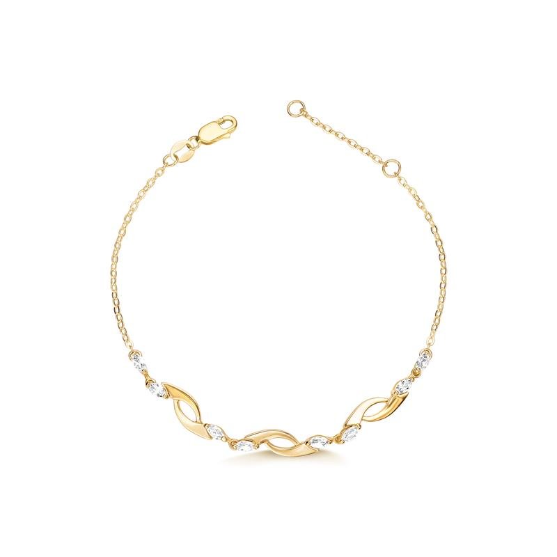 PULSEIRA AUREA COM TOPAZIO BRANCO