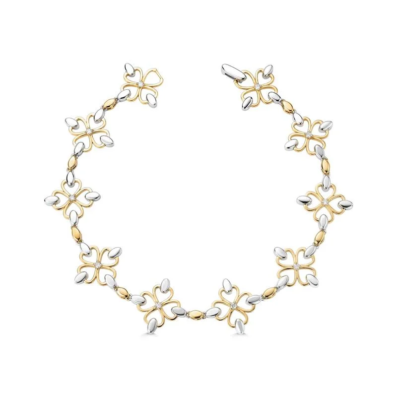 PULSEIRA FIORI DUO COMPLETA COM TOPAZIO BRANCO 