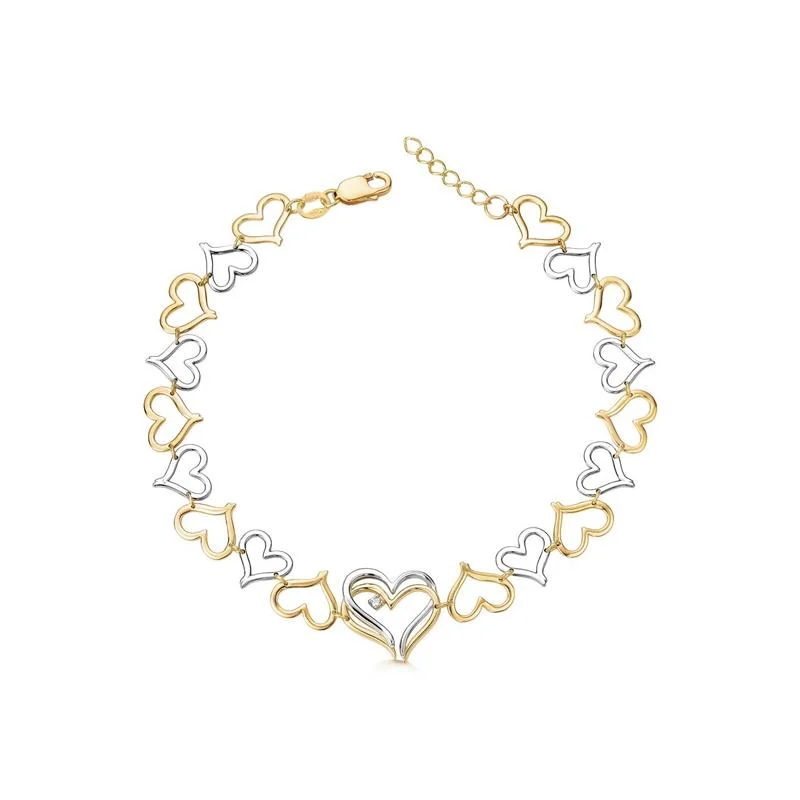 PULSEIRA CUORE DUO COM TOPAZIO BRANCO